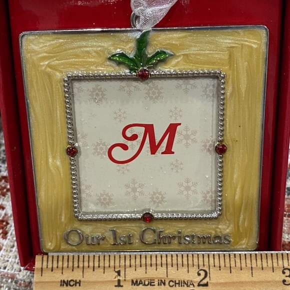 Our 1st First Christmas Holiday Photo Picture Ornament Wedding Marriage Couple - Picture 2 of 8